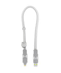 Rolling Square inCharge XL 30cm - USB C Charger Cable, Lightning for Smartphone, Universal 6 in 1, USB Plug, Glacier White, 100W