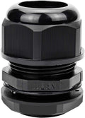 XHF 2 Pcs 1" IP68 Strain Relief Nylon Cord Grip Waterproof NPT Cable Glands Adjustable UL Listed and RoHS Compliant (Black)