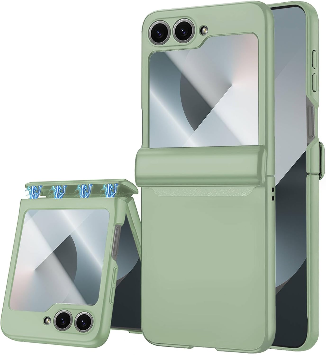 STORMTAL for Samsung Galaxy Z Flip 6 Case/Z Flip 7 FE Case, Hinge Protection, Built-in Screen Protector, Wireless Charging, Slim Rugged Phone Protective Case for Galaxy Z Flip 6 Mint