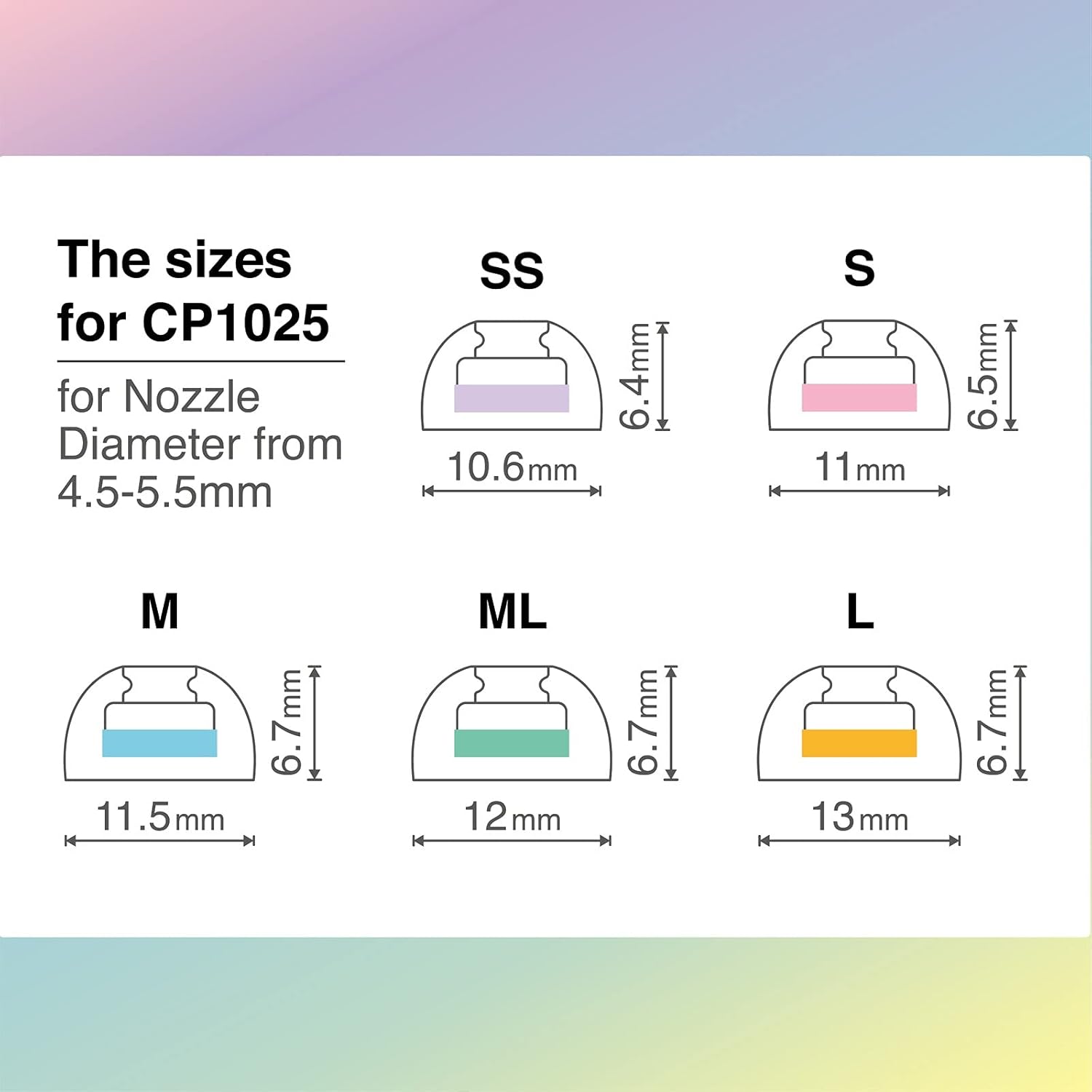 SpinFit CP1025- L/ML- Medical Grade Silicone Patented Ear Tips, Secure Fit and Supreme Comfort Fits MTW3, Galaxy Buds 2, Soundcore Space A40 & More (2 Pairs) (for Nozzle Diameter from 4-5.5mm)