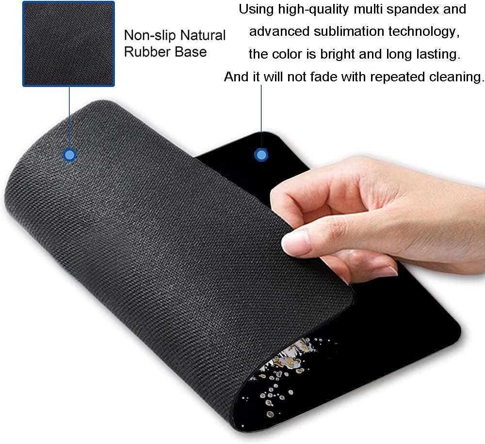 Square Mouse Pad, Colorful Stylish Bulldog Mouse Pad, Mouse Mat Square Waterproof Mouse Pads Non-Slip Rubber Base MousePads for Office Laptop