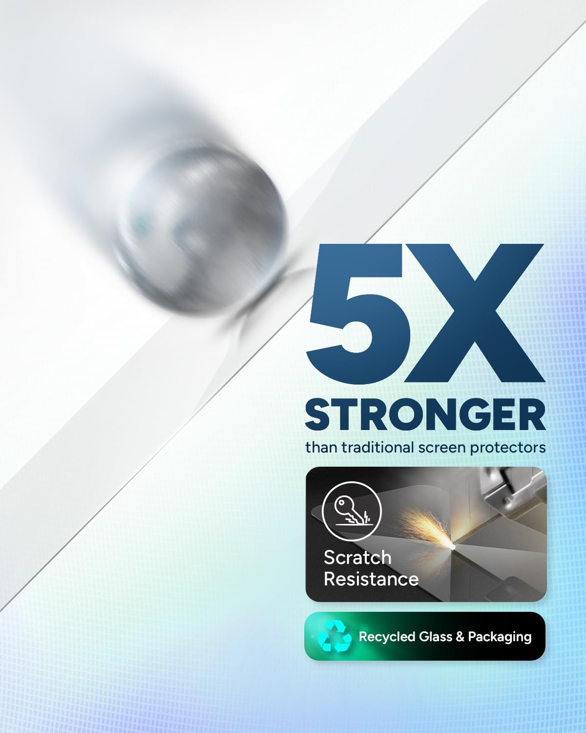 ZAGG Glass Elite Google Pixel 9 / Pixel 9 Pro Screen Protector – Ultra-Strong Tempered Glass with Recycled Content, Fingerprint Resistant, Easy Installation