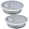 2 Pcs Desk Grommet 3-1/8" / 80 mm, Desk Cord Hole Cover, Cable Grommet ABS Plastic, Desk Hole Grommet for Home & Office Pc, Detachable Adjustable Cable Cord Organizer-Silvery