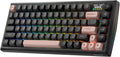 Redragon K720 Wireless CNC Gasket Gaming Keyboard w/Hype Screen & Knob, 81 Keys Mechanical Keyboard, Smart 1.14’’ TFT Info Display, 5-Layer Noise Dampening, Custom Linear Switch, Dawn Sakura Color