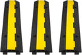 CXRCY Cable Ramp 3 Pack 2 Channel 11000lbs axle Capacity Floor Cord Cable Protector, Rubber Speed Bumps Hose Protector Ramps for Wire/Hose/Pipe Hider Driveway &Outdoor 40x10x2 inch(L x W x H)