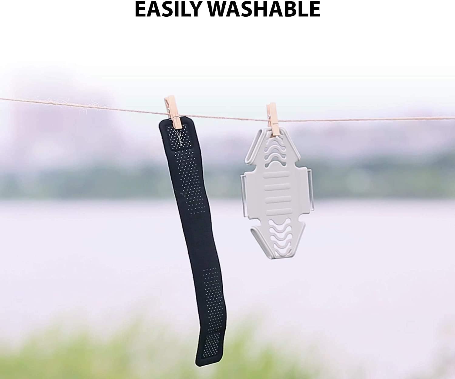 BONE Run Tie, Running Cell Phone Holder, Skin-Friendly & Washable Silicone Sport Armband, Universal Workout Phone Carrier Compatible with Most Smartphone (Gray - Size XL/Arm Size 15.7-21.4")