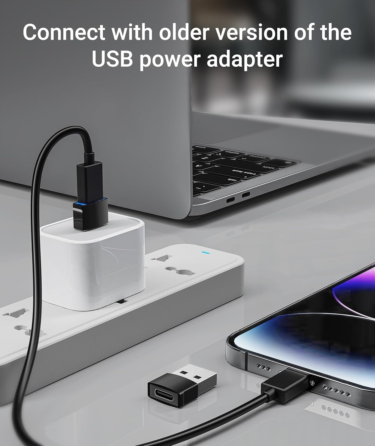 4pack USB C Female to USB Male Adapter，Type-C Female to A Male Car Charger OTG Converter for Apple Watch Ultra 8 9 10,iPhone 16 15 14 13 Pro Max