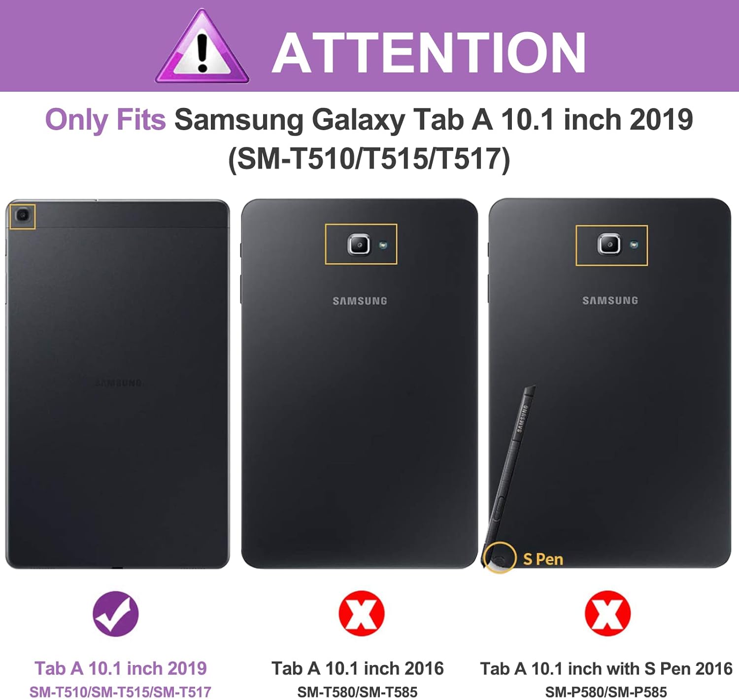 BRAECN for Galaxy Tab A 10.1 2019 Case, Heavy Duty Shockproof Rugged Case with 360 Degree Rotating Hand Strap/Stand and Shoulder Strap for Samsung Tab A 10.1 SM-T510/T515 2019 (Black)