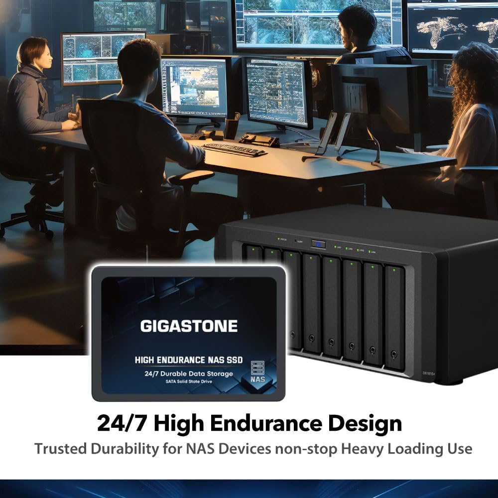 Gigastone 2TB NAS SSD Drive (24-Pack) 24/7 Durable TLC High Endurance RAID Data Storage Network Attached Storage 2.5" SATA Internal Solid State Hard Drives