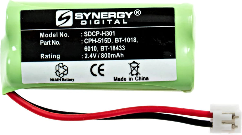 Synergy Digital Cordless Phone Batteries - Replacement for AT&T BT8001, BT8300, BT184342, BT284342 Cordless Phone Batteries (Set of 2)