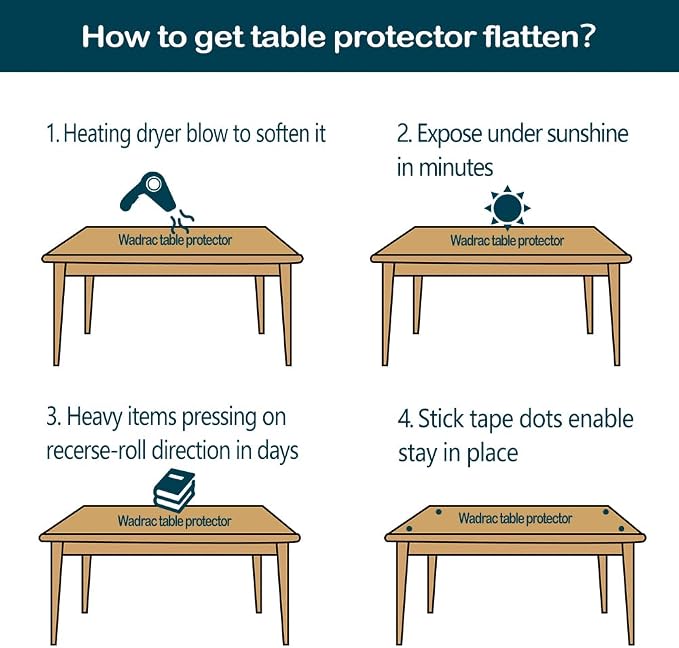 14x14 Clear Plastic PVC Wood Desk Protector Pad Rectangle Thick Clear Plastic - Image 7