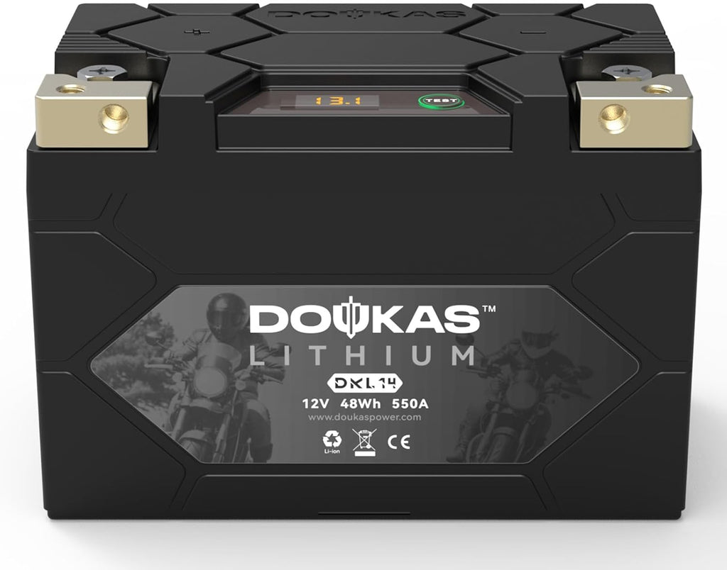 DKL14 550A LiFePO4 Motorcycle Lithium Battery, 12V 4Ah Powersports Battery, Compatible Jet Ski, Quad, Lawn Mower, Scooter, Generator Battery, Snowmobile