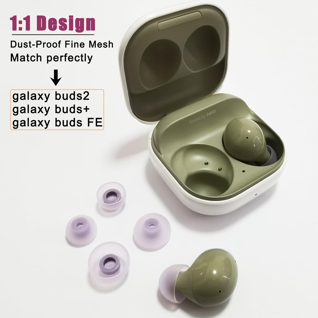 Silicone Ear Tips for Galaxy Buds 2 Replacement Earbud Tips, 6 Pairs LMS Purple