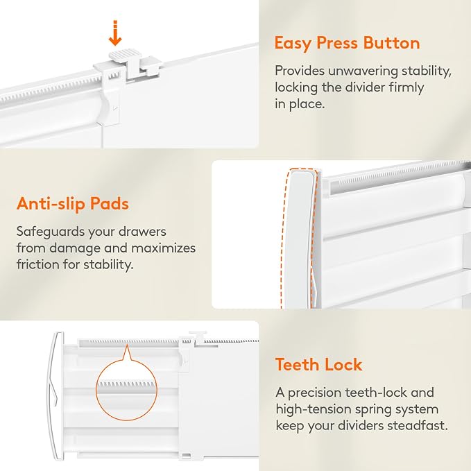Lifewit 4 Pack 5" High Drawer Dividers - Image 8