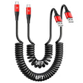 USB C Cable [3FT+6FT], 2Pack USB A to USB C 3A Fast Charging, Coiled Type C Charger Cord for Car USB-C Cable Compatible with iPhone 16/15/Plus/Pro/Samsung Galaxy A10e A20 A50 S20 Plus S10E Note 20-Red