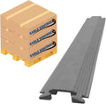 Kable Kontrol Drop Over Floor Cord Cover – 60” Inch Long 1 Channel Cable or Wire Protector – 140 Pcs Bulk Pack - Rubber Ramp for Indoor and Outdoor Use – Gray