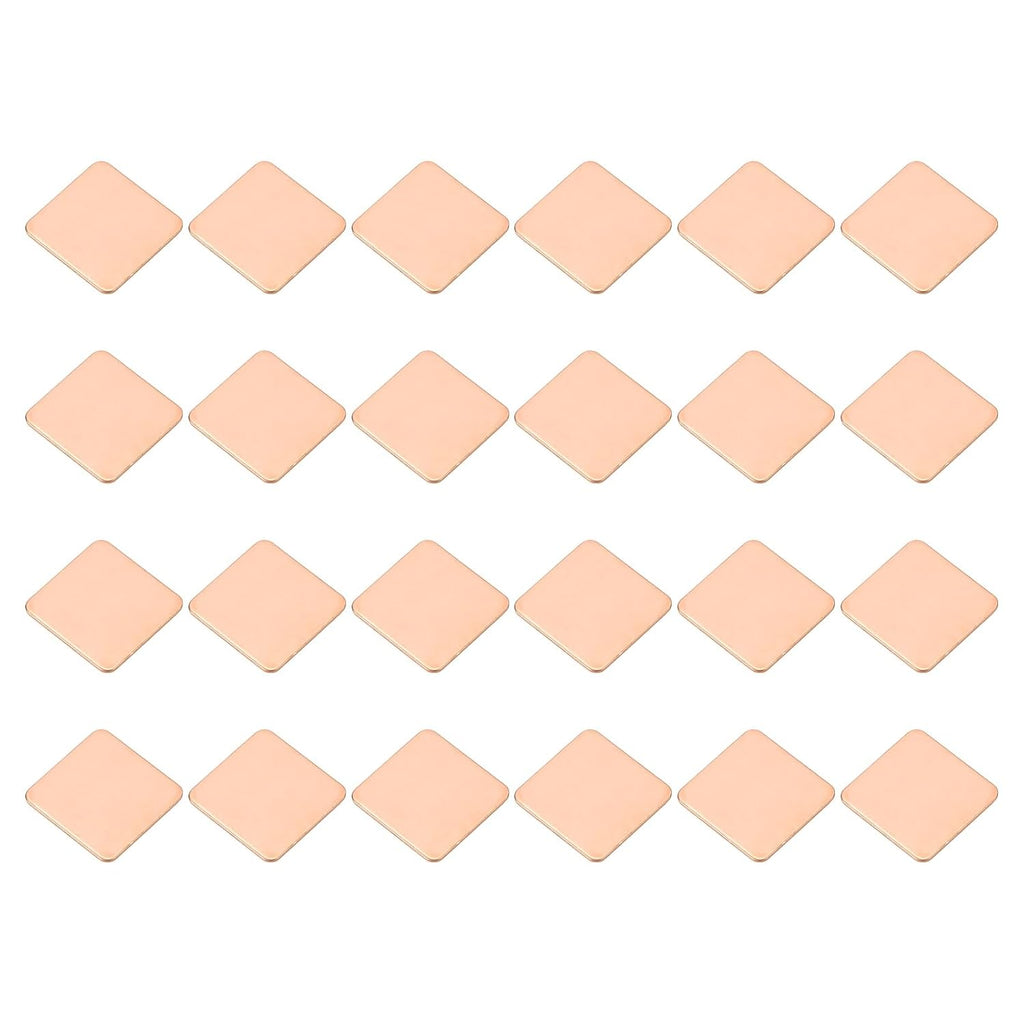 PATIKIL Copper Heatsink Pad Shims, 24 Pcs 15x15x0.6mm Copper Pad Shim IC Chipset GPU CPU Thermal Heatsink for Cooling Laptop Desktop Computer