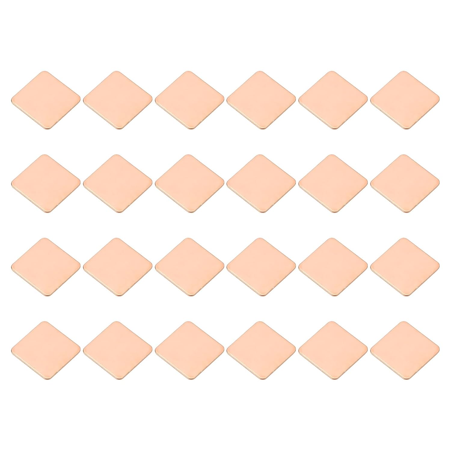 PATIKIL Copper Heatsink Pad Shims, 24 Pcs 15x15x0.6mm Copper Pad Shim IC Chipset GPU CPU Thermal Heatsink for Cooling Laptop Desktop Computer