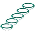TRUECABLE Cat6 Component Rated Patch Cable, Unshielded (U/UTP), 14ft, Green, 28AWG Solid Copper, Snagless 10G High-Speed Ethernet Cable, PoE++ 4PPoE 100W, UL Listed, RoHS-3, 5 Pack