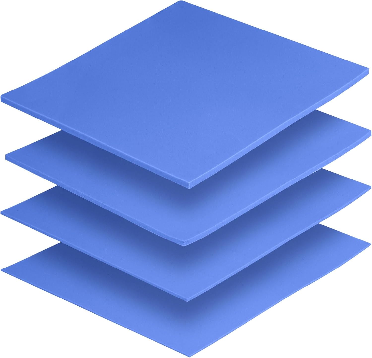 4 Pack Thermal Pad, 100 x 100 mm x 0.5 mm + 1 mm + 1.5 mm + 2 mm Silicone Cooling Pad 6 W/m.K GPU Non Conductive Heat Resistance Extreme Odyssey Cover for Laptop Heatsink CPU GPU SSD IC LED Cooler
