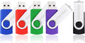 KOOTION 5 X 16GB USB Flash Drive 2.0 Thumb Drive 16 gb Memory Stick Swivel Keychain Design Mixcolor