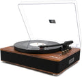 LP&NO.1 Record Player Turntable with Built-in Speakers and USB Play&Recording Belt-Driven Vintage Phonograph Record Player 3 Speed for Entertainment and Home Decoration（Mahogany Wood）