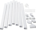 126in Cord Hider Kit, ZhiYo Wire Hiders for TV on Wall, Paintable Cable Management Kit, Wire Cover for Wall Mount TV, White Cable Raceway, Cord Cover Wall Wire Management Kit, 8xL15.7in W1.18inH0.67in