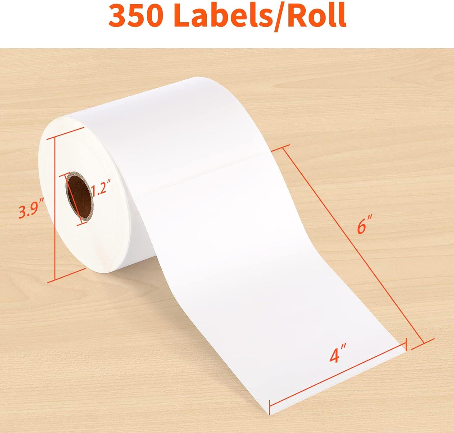 JADENS Thermal Shipping Labels 4x6-350 Labels(4 Rolls), Compatible with Rollo, Brother, Zebra and Most Thermal Printer, Perforated, Commercial Grade, Doesn't Compatible with Dymo