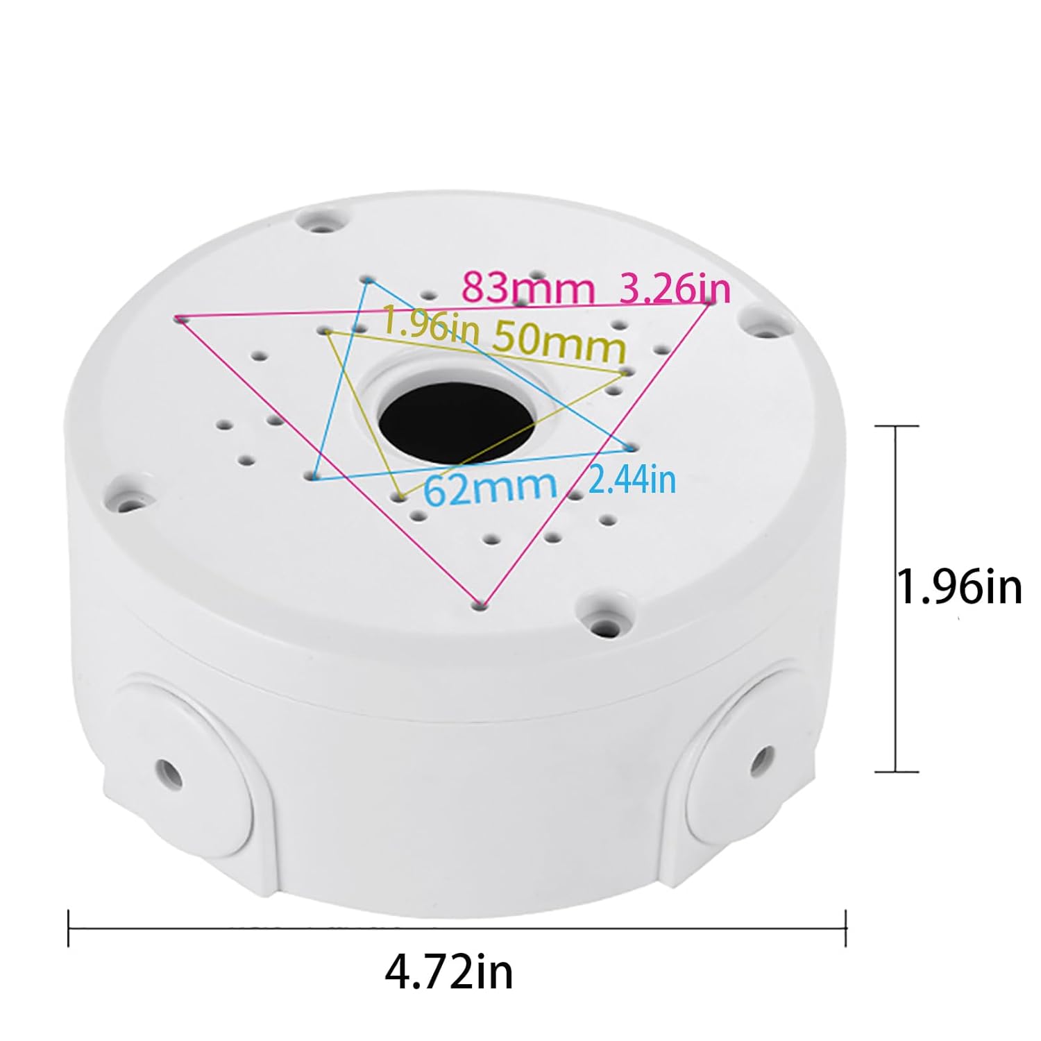 Universal Bullet Security Camera Junction Box Mount Bracket Plastic Rainproof Junction Box Mount Bracket for IP Camera Electric Enclosure, Indoor/Outdoor Wall Cable Junction Base Boxes (3 Pack)