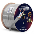 NewYork Cables Cat6a Plenum Cable 1000ft - Certified 100% Solid Pure Copper CAT6 A Ethernet Cable – 23 AWG, 750 MHz, PoE++ - Unshielded Twisted Pair - Cat 6a 10 GB High Speed for Networking & Gaming