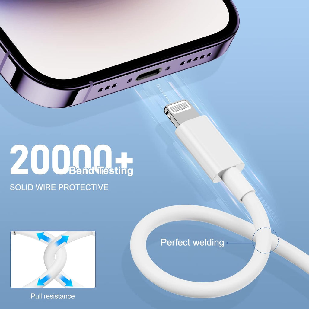 3Pack for [Apple MFi Certified] iPhone Charging Cable 0.3M-Lightning to USB Cable Wire - 1Feet iPhone USB Charger Cords for Appe iPhone 14 13 12Pro/Pro Max/Xs XR