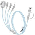 4-in-2 Charging Cable for Apple Watch Charger/Samsung/iPhone Charger,Car/Office/Camping/Travel Essentials,Type C Cable Multi Cord for iWatch Ultra/10-2/iPhone 16-11/Samsung S25-S20,iPad,airPods-Blue
