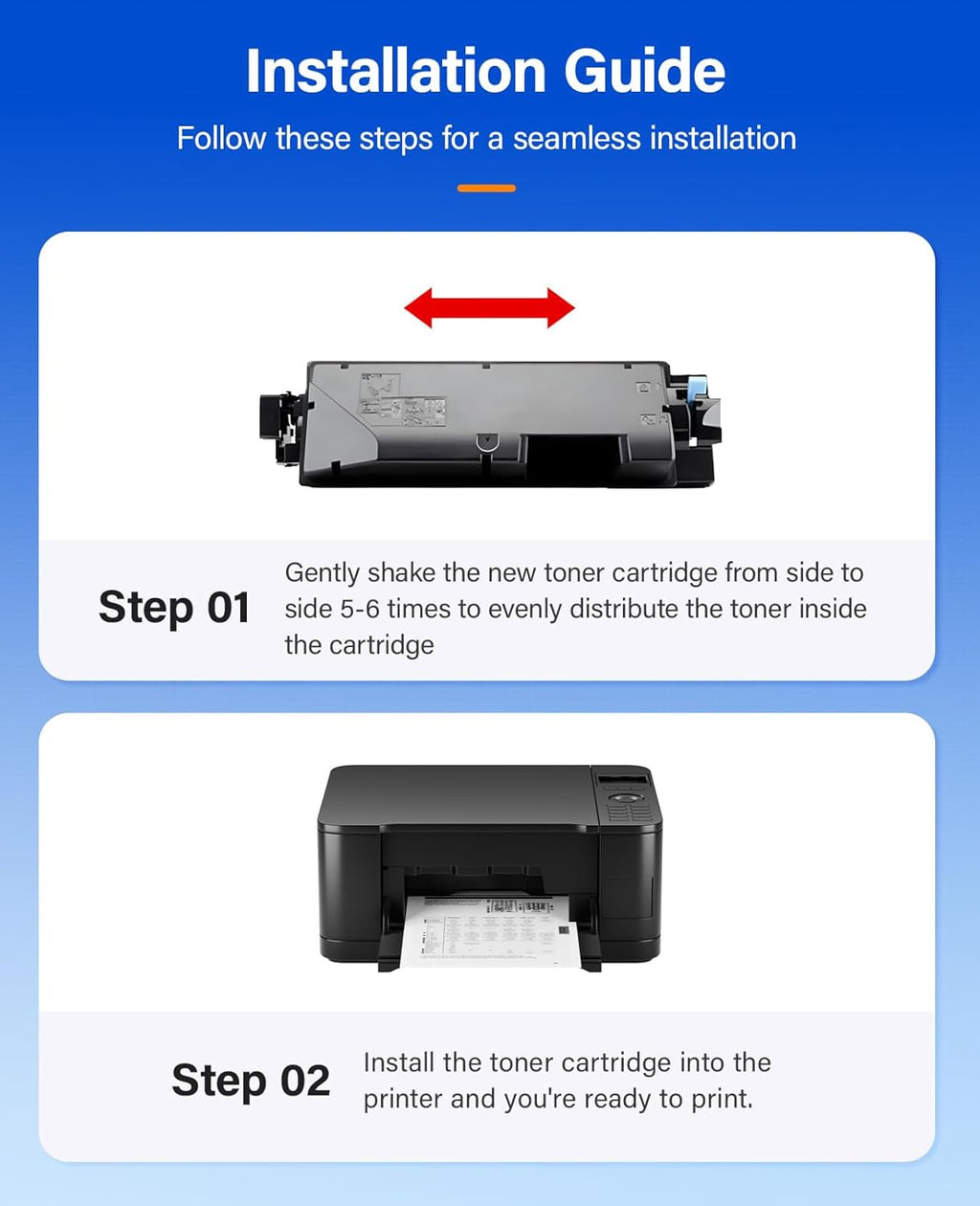 TK-582 TK582 Toner Cartridge Set 4-Pack High Yield Replacement for Kyocera TK-582K TK-582M TK-582C TK-582Y Ink Compatible with Kyocera ECOSYS P6021cdn PRINTER FS-C5150DN Printer Copy Black Color Cyan