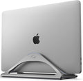 HumanCentric Vertical Laptop Stand for Desks in Space Grey, Upright Adjustable Holder to Dock Apple MacBook, MacBook Pro, and Other Laptops to Organize Work & Home Office, Automatic Grip