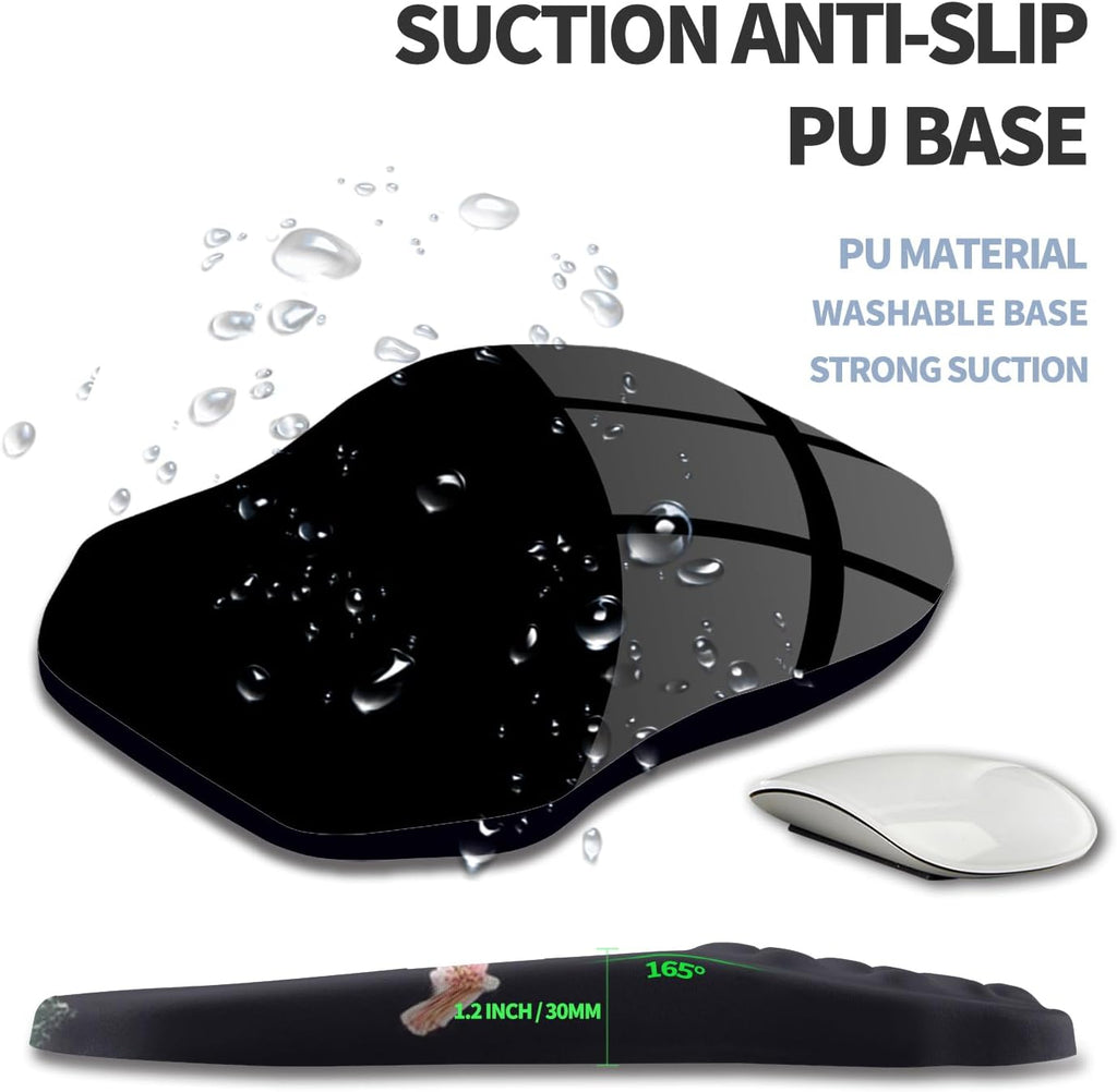 Ergonomic Raised Mouse Pad Wrist Support with Bilateral Slope Memory Foam Mousepad for Wrist Rest and Carpal Tunnel Pain Relief 11.8x7.9〃Flowers Bloom and Fade
