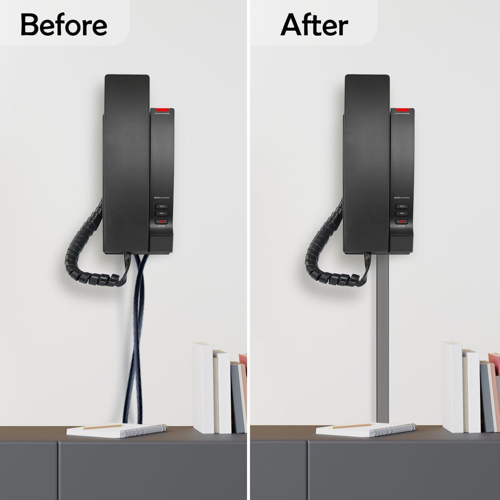 Rubber Bond TV Cord Hider Cable Protector - Strong Self Adhesive Wall Cord Cover Cable Hider - Low Profile Cable Management Wall Cord Concealer Cable Raceway (Grey, 10 Feet)