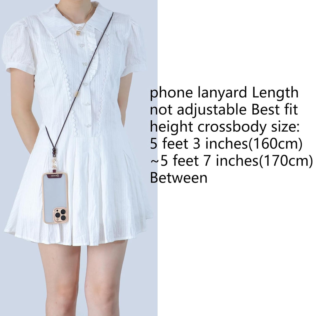 Leather cell phone lanyard Detachable Phone Chain Strap 2-in-1 Phone Chain Wristlet