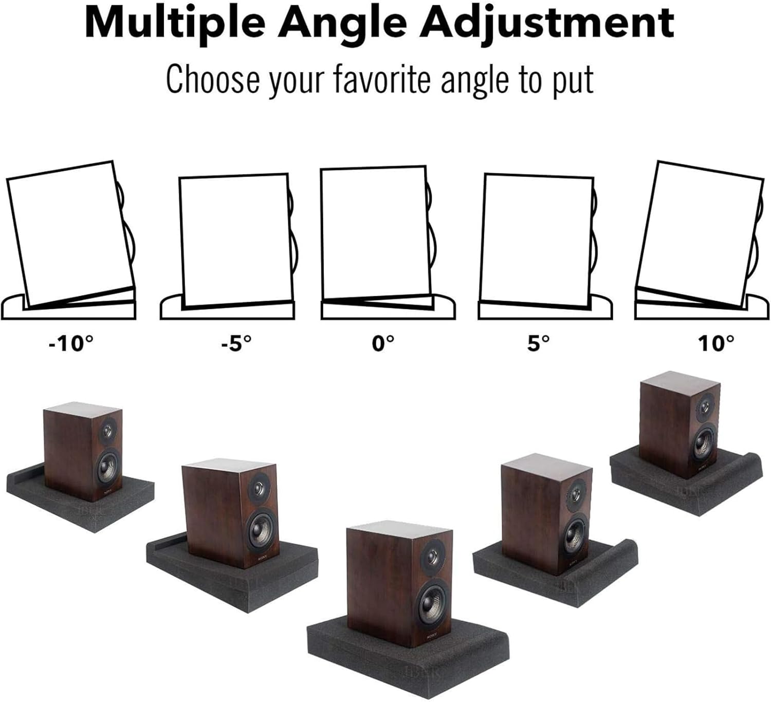JBER 2 Pack Acoustic Isolation Pads, Studio Monitor Speaker Isolation Foam Pads, High Density Acoustic Foam Suitable for 3-4.5 Inch Speakers for Sound Improvement Prevent Vibrations (8 * 6.3 * 1.4")