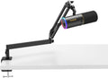 TONOR Dynamic Microphone, XLR/USB Microphone for Gaming, Streaming, XLR Cardioid Studio Mic with Quick Mute, Headphone Jack, Volume Control, Mic with RGB Lighting and Low Profile Boom Arm, TD520s+