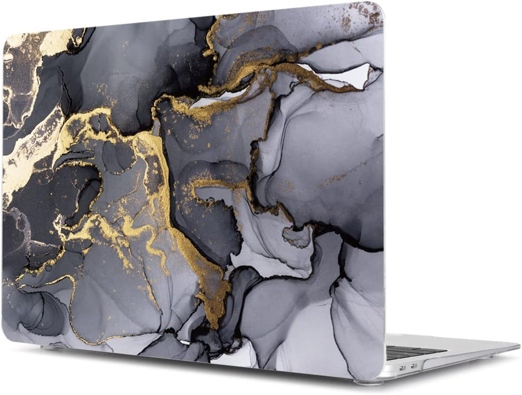 Teryeefi Compatible with 2018 2019 2020 MacBook Air 13 inch Case M1 Chip A2337 A2179 A1932 Retina Display Touch ID, Plastic Hard Shell & Keyboard Cover & Screen Protector,Gray Marble