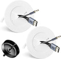 in Wall Cable Management Kit, Slim TV Wire Hider Kit for Wall Mounted TV, 2 Pcs Pass Through with Hole Saw for Network, HDMI, Speaker Cables, Coaxial, White