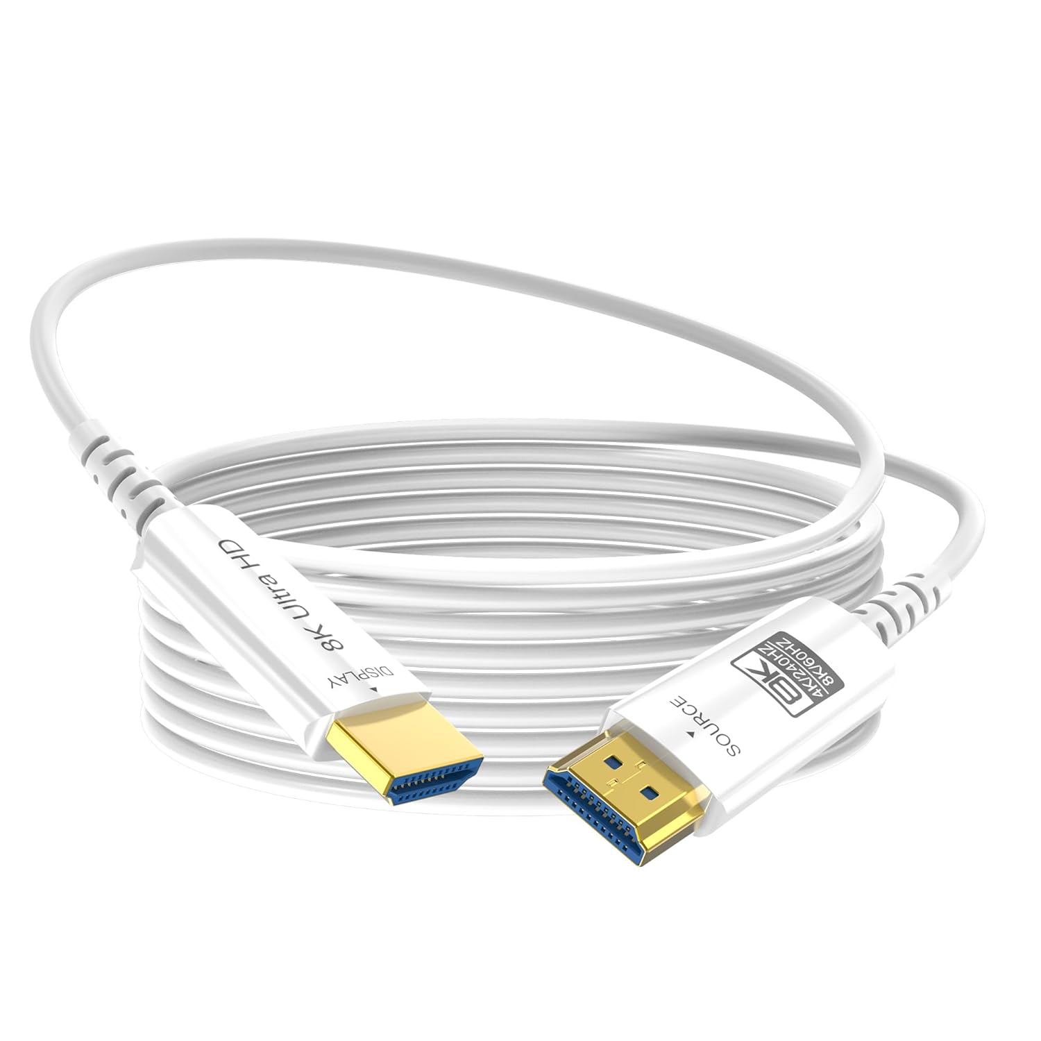 8K Fiber Optic HDMI Cable 80 FT, 8K@60Hz 4K@240Hz, Thin Extra Long HDMI Cable 48Gbps Ultra High Speed, Dynamic HDR, eARC, HDCP 2.2&2.3, 3D, Compatible for PS4/5/Xbox/TV/Laptop/Monitor