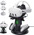 VR Headset Charging Dock for Meta Quest 3/Quest 3S/Quest 2, VR Charging Stand for Quest 3 Accessories VR Stand Supports Charging Headset with Type C Cable and fit Controller with Cover