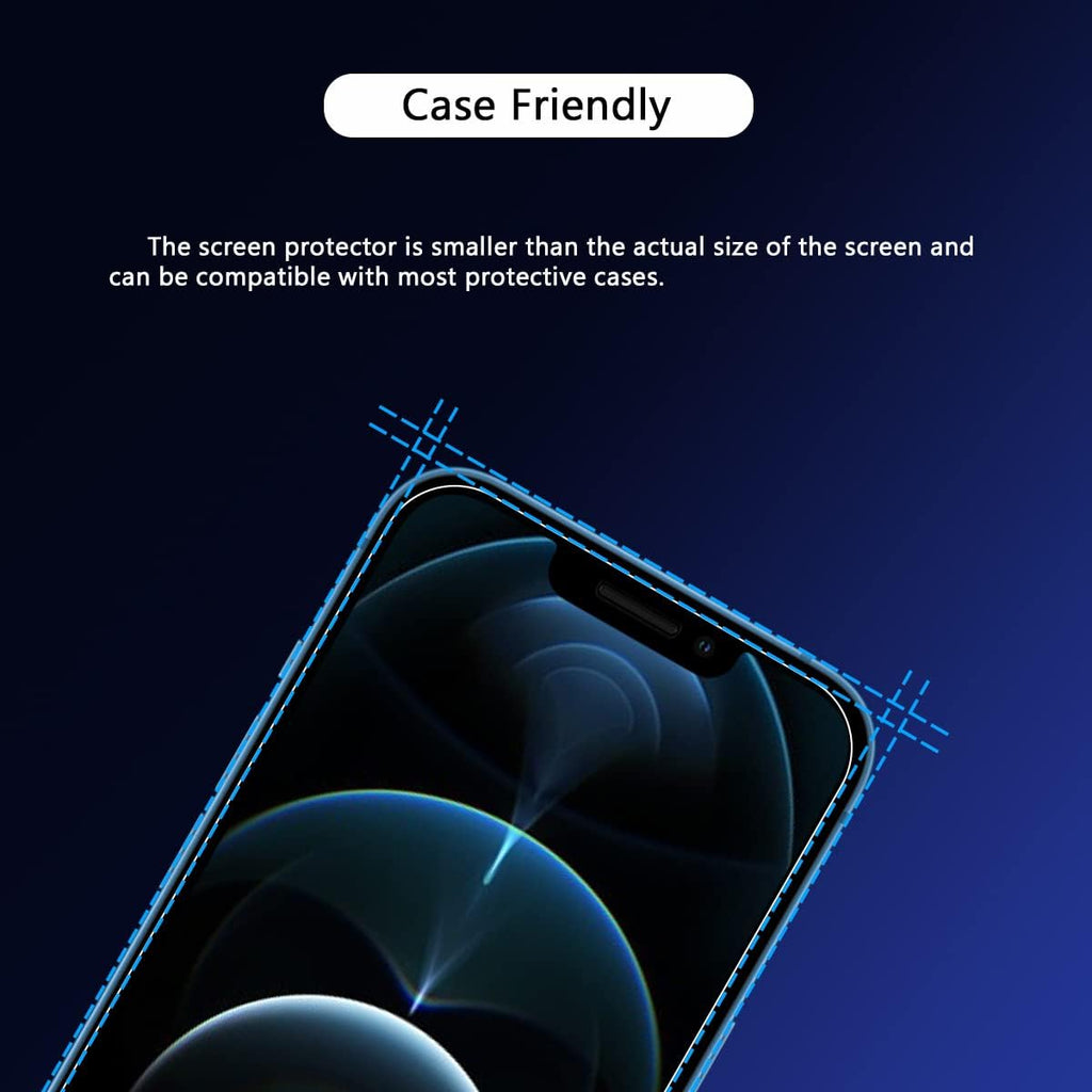 Blue Light Screen Protector for iPhone 12 Mini (5.4''), Eye Protection Tempered Glass Film, Scratch-Resistant, N0 Bubble, Case friendly，with Easy Installation Kit, 2 Pack