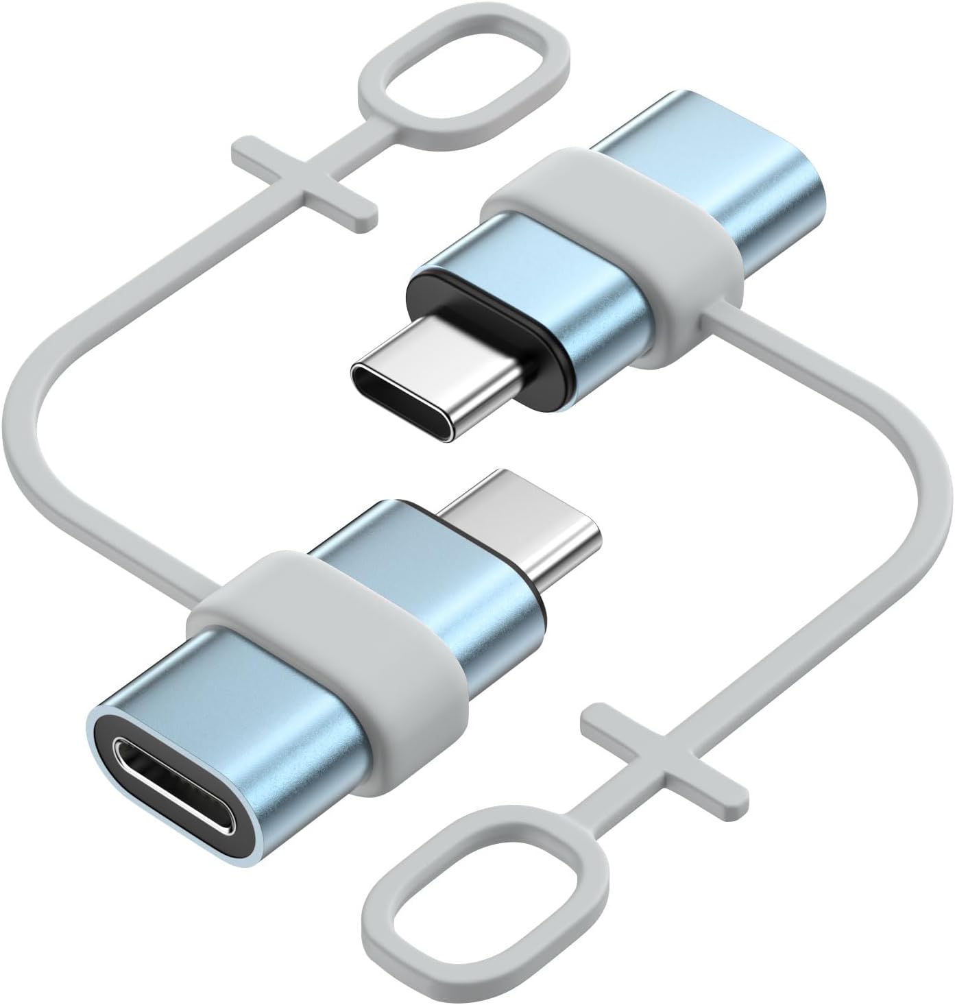 MoKo Lightning to USB C Adapter 2Pack, NOT for Lightning Earbuds/Headphones/OTG, USB-C to Lightning Adapter for iPhone Air 17 16 15 Pro Max Plus,iPad Pro/Air,Galaxy,ONLY for Charging/Data Sync, Cyan