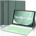 Keyboard Case for Samsung Galaxy Tab A9 Plus 5G 11 inch 2023 (SM-X210/X216/X218), 7 Color Backlit Detachable Keyboard Bluetooth, Smart Folio Cover with S Pen Holder for Galaxy Tab A9+ 11"(Dark Green)