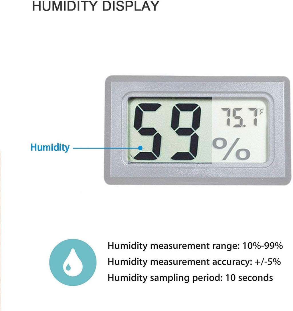 4-Pack Mini Digital Temperature Humidity Meters Gauge Indoor Thermometer Hygrometer LCD Display Fahrenheit (℉) for Reptile Tank,Jars,Guitar Case,Greenhouse, Garden, Cellar, Fridge, Closet