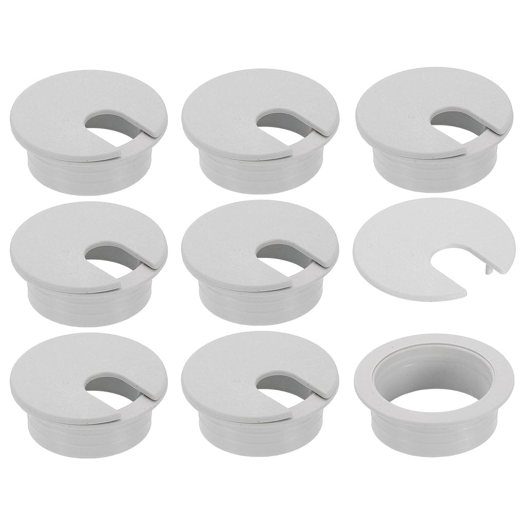 uxcell 8 Pcs 35mm (1.38 Inch) Desk Grommet, Plastic Cable Hole Cover, Wire Cord Cable Organizer for Home Office Computer Desk Cabinet, Gray