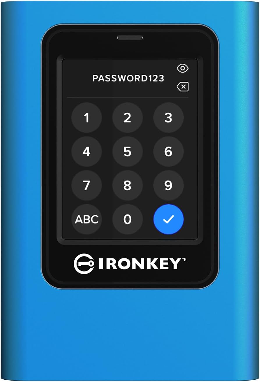 Kingston IronKey Vault Privacy 80 3.8TB External SSD | FIPS 197 | XTS-AES 256GB Encrypted | Touch Screen PIN | Secure Data Protection | IKVP80ES/3840G