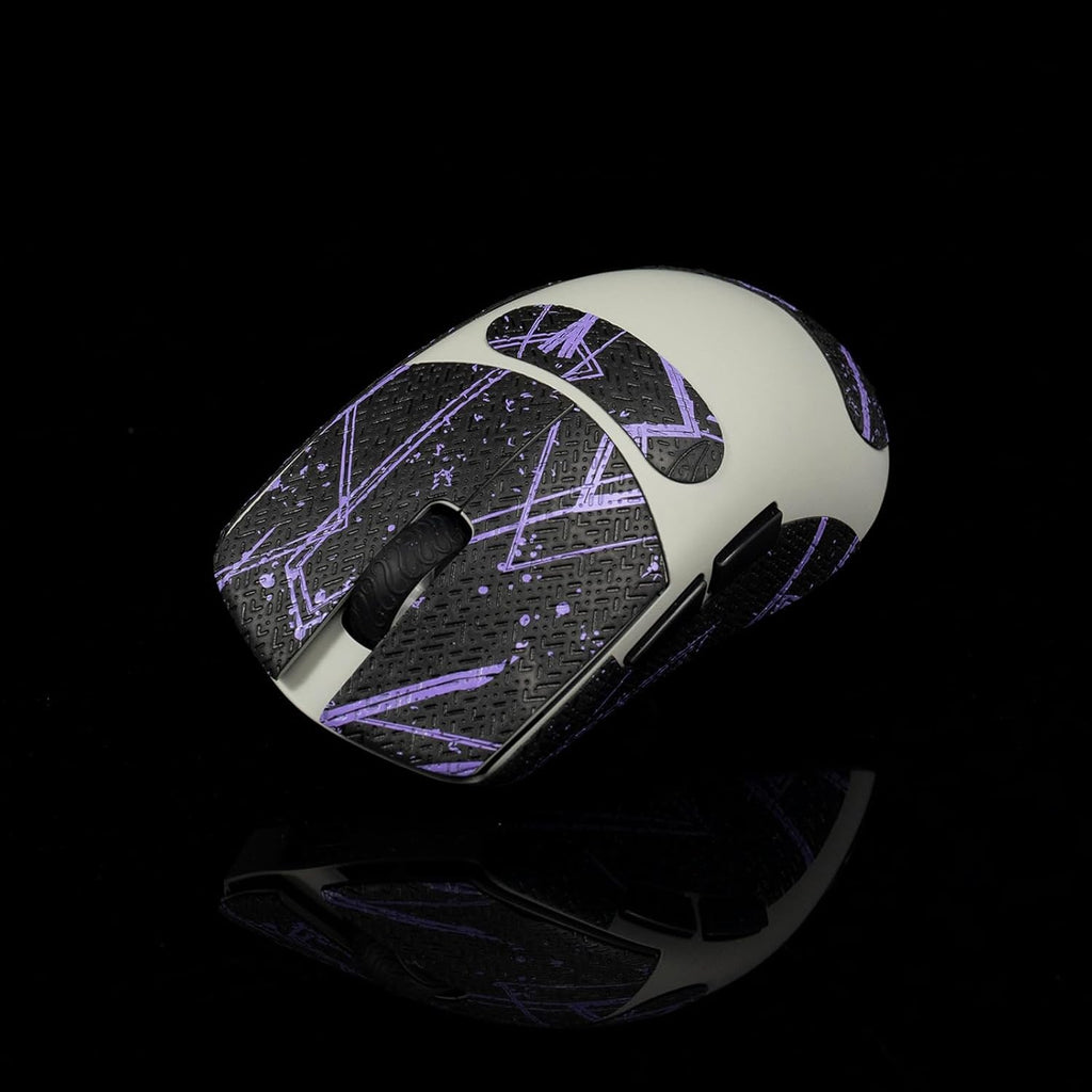 Grip Tape for Lamzu Atlantis Maya - Anti-Slip,Enhanced Control, Sweat Resistance,Improves FPS Gaming Grip & Mouse Protection [Pre-Cut] Black Purple 0.5mm